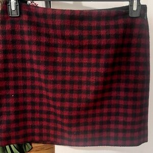 Madewell Red and Black Plaid Mini Skirt